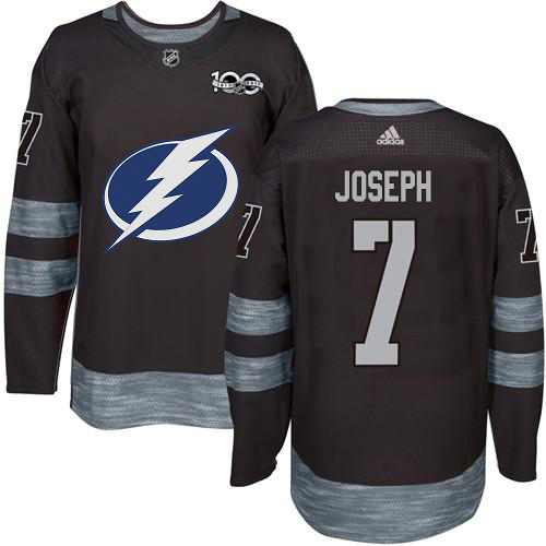 Adidas Tampa Bay Lightning Men #7 Mathieu Joseph Black 1917-2017 100th Anniversary Stitched NHL Jersey
